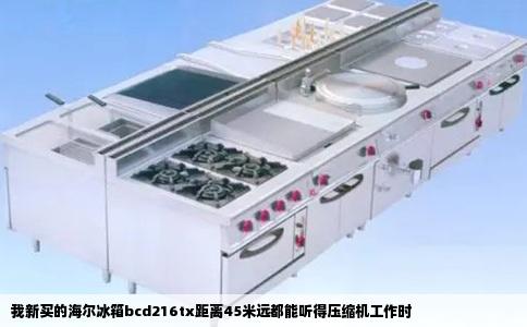 我新买的海尔冰箱bcd216tx距离45米远都能听得压缩机工作时
