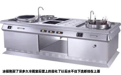 冰箱刚买了没多久冷藏室后壁上的霜化了以后水不往下流都挂在上面