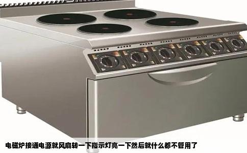电磁炉接通电源就风扇转一下指示灯亮一下然后就什么都不管用了